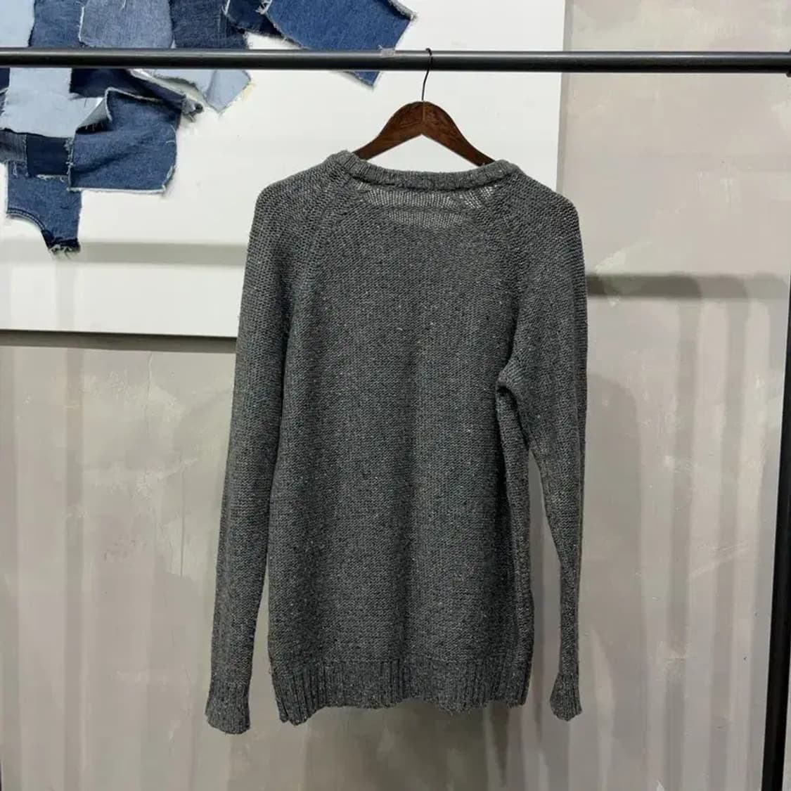 (105) 유니클로 캐주얼 케이블 꽈배기 라운드 니트 상품이미지4