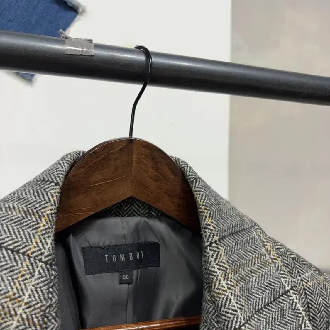 (90) 톰보이 여성 캐주얼 체크 울 트렌치 코트 상품이미지2