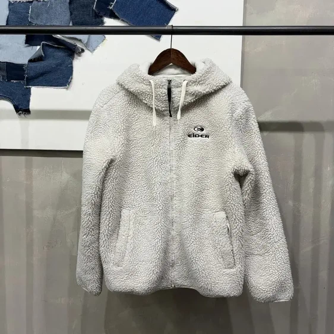 (100) 아이더 아웃도어 자수 양털 뽀글이 후리스 자켓 상품이미지1