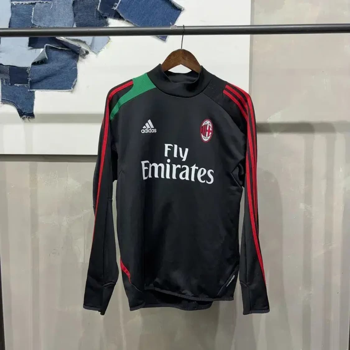 (100) 아디다스 AC밀란 스포츠 목폴라 기능성 긴팔 티 상품이미지1