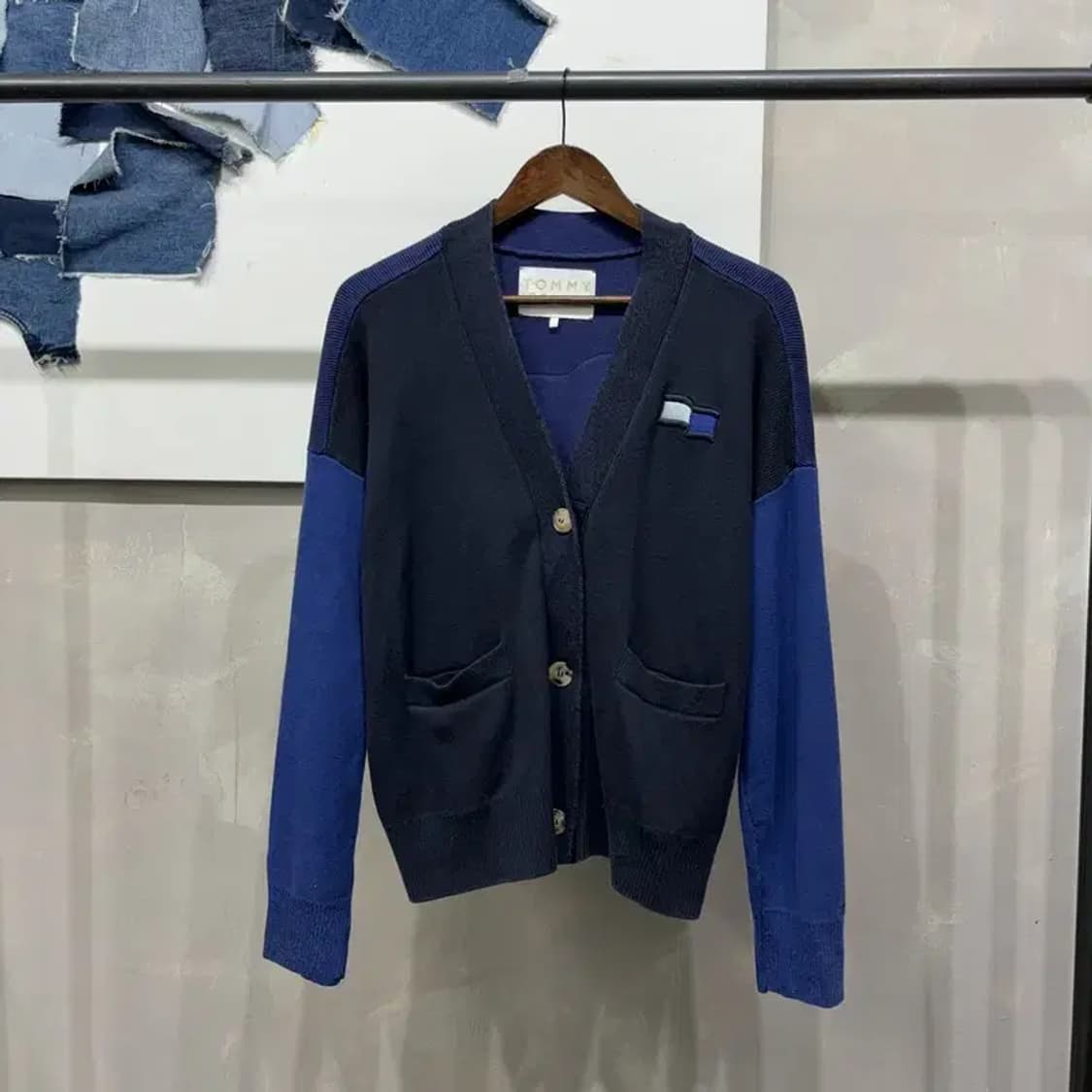 (95) 타미힐피거 캐주얼 투톤 니트 가디건 상품이미지1