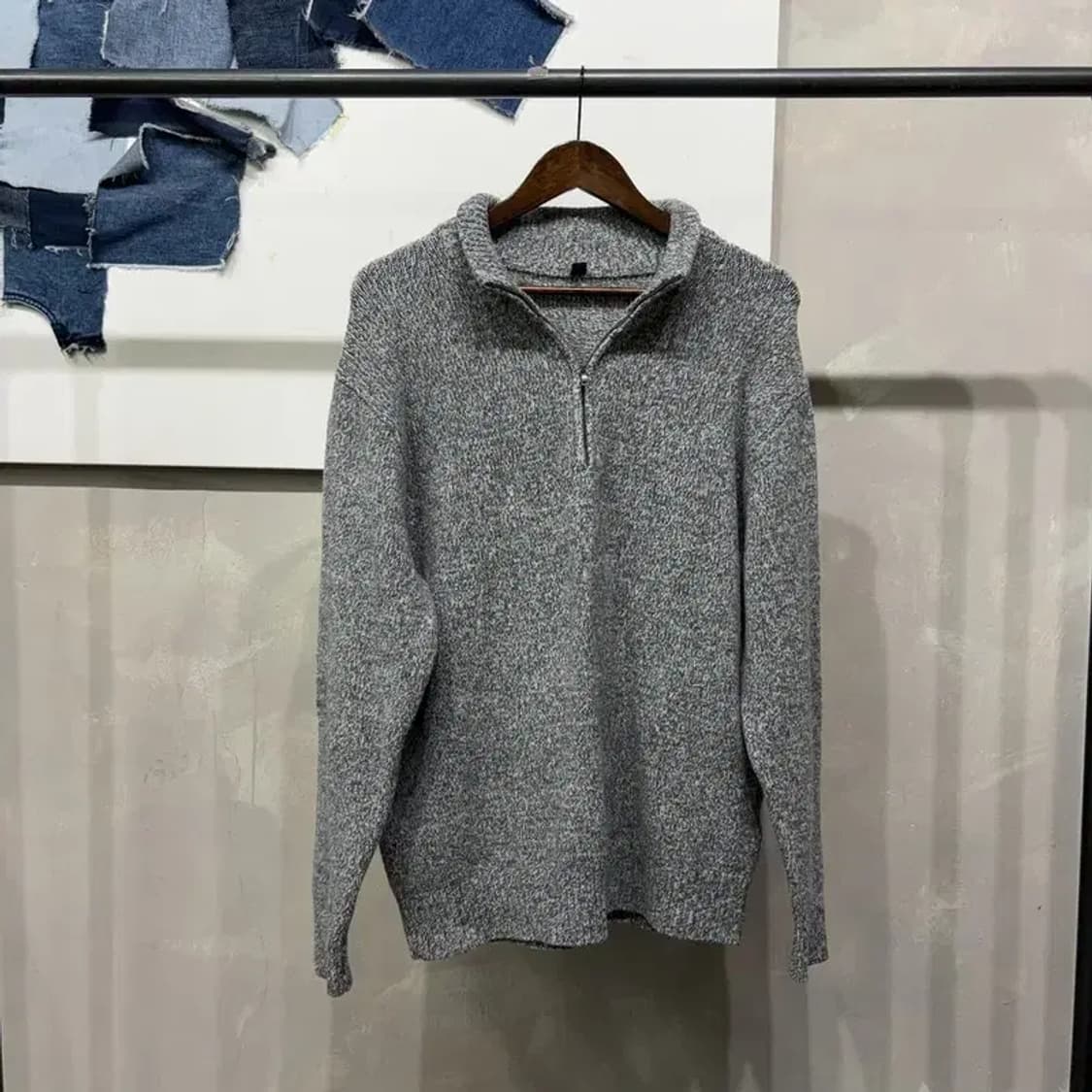 (105) 유니클로 캐주얼 반집업 니트 상품이미지1