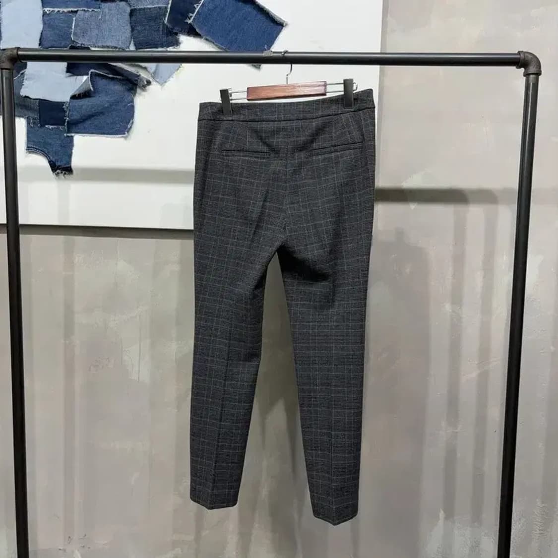 (28인치) 베스띠벨리 여성 모직 체크 슬랙스 팬츠 상품이미지3