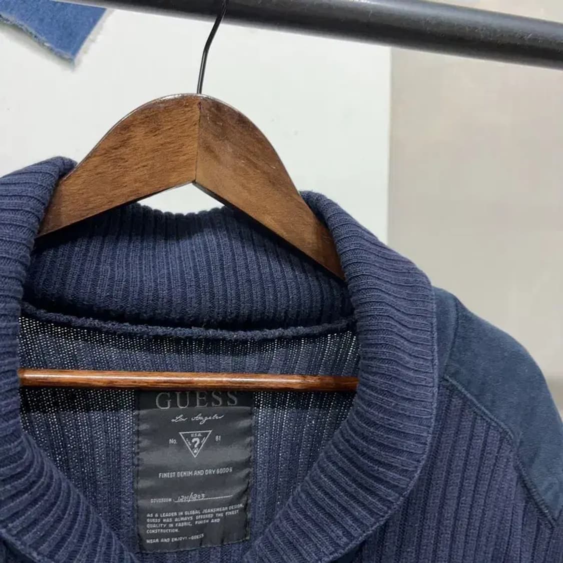 (105) 게스 캐주얼 클래식 숄카라 네이비 가디건 상품이미지2