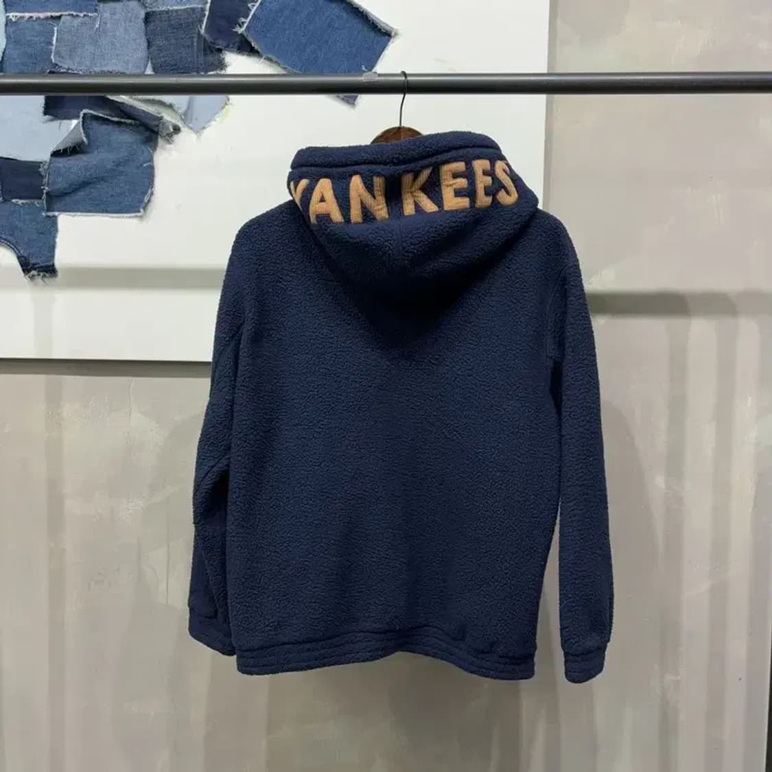 (95) MLB 뉴욕양키스 뽀글이 후리스 후드티 상품이미지4