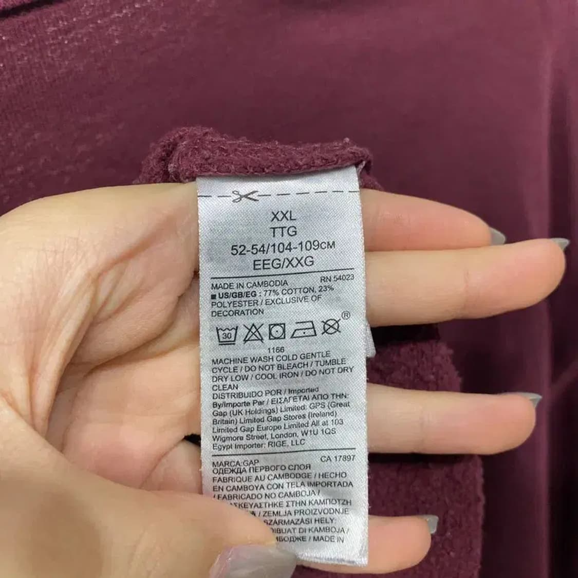 (110) GAP 갭 캐주얼 빅로고 자수 기모 맨투맨 긴팔 티 상품이미지5