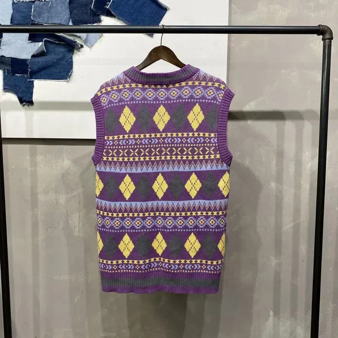 (100) 인스턴트펑크 자카드 에스닉 니트 조끼 상품이미지4