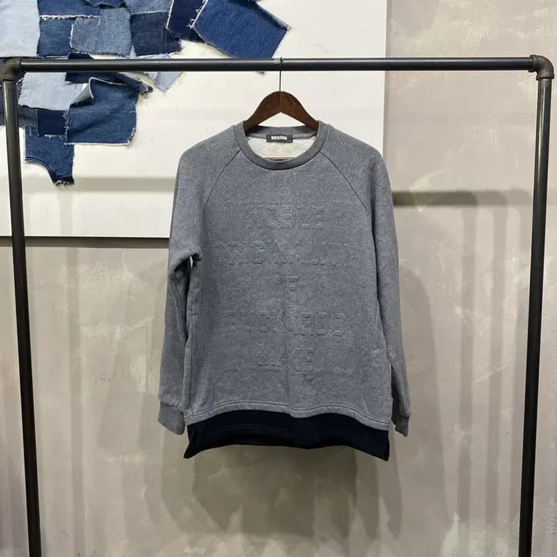 (100) 버커루 캐주얼 레이어드 기모 맨투맨 긴팔티 상품이미지1