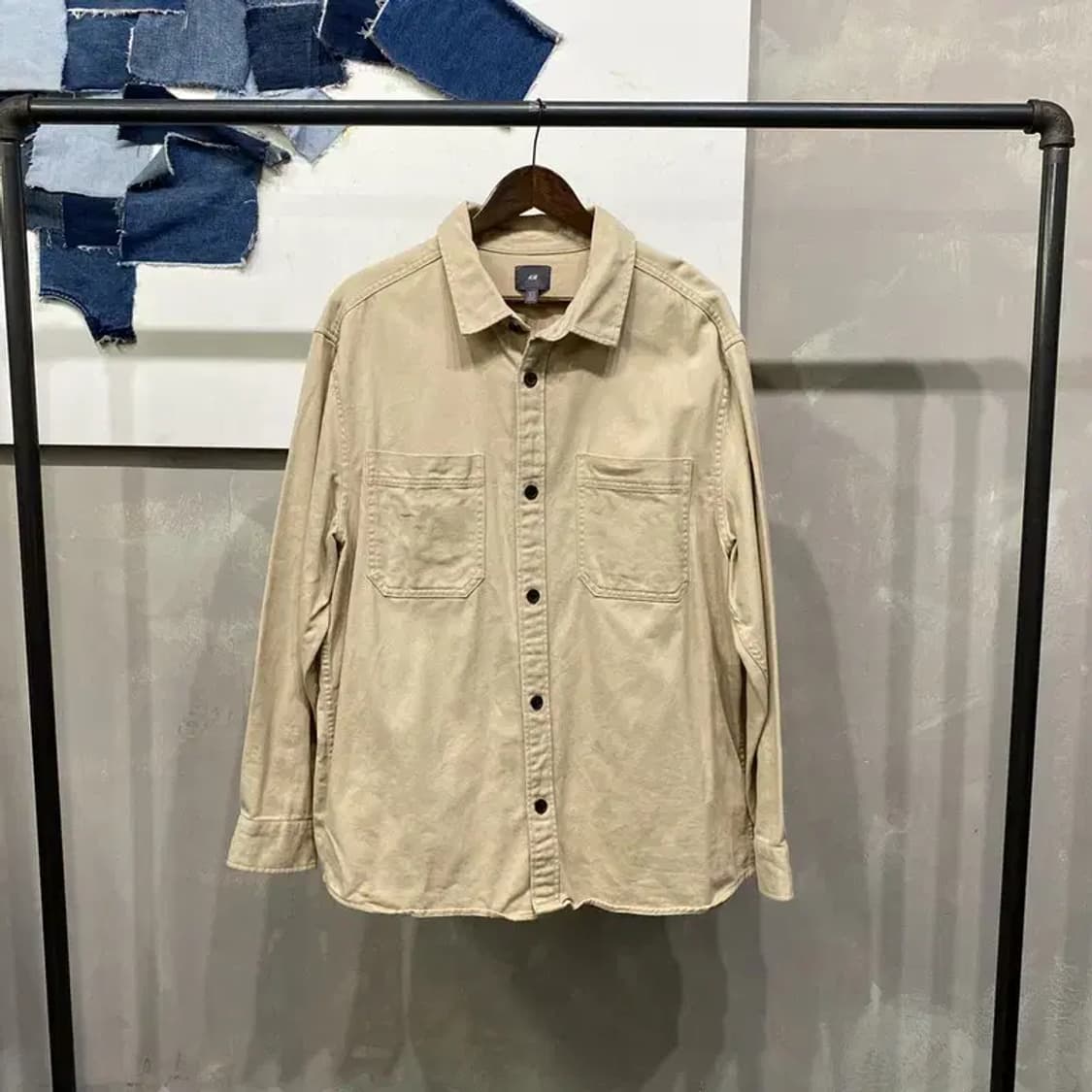 (105) H.M 흐앤므 캐주얼 스트릿 투포켓 셔츠 남방 상품이미지1