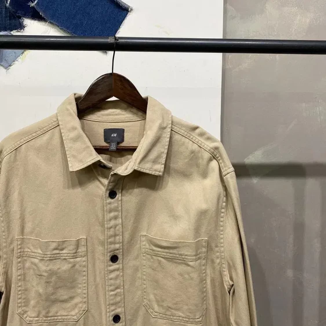 (105) H.M 흐앤므 캐주얼 스트릿 투포켓 셔츠 남방 상품이미지3