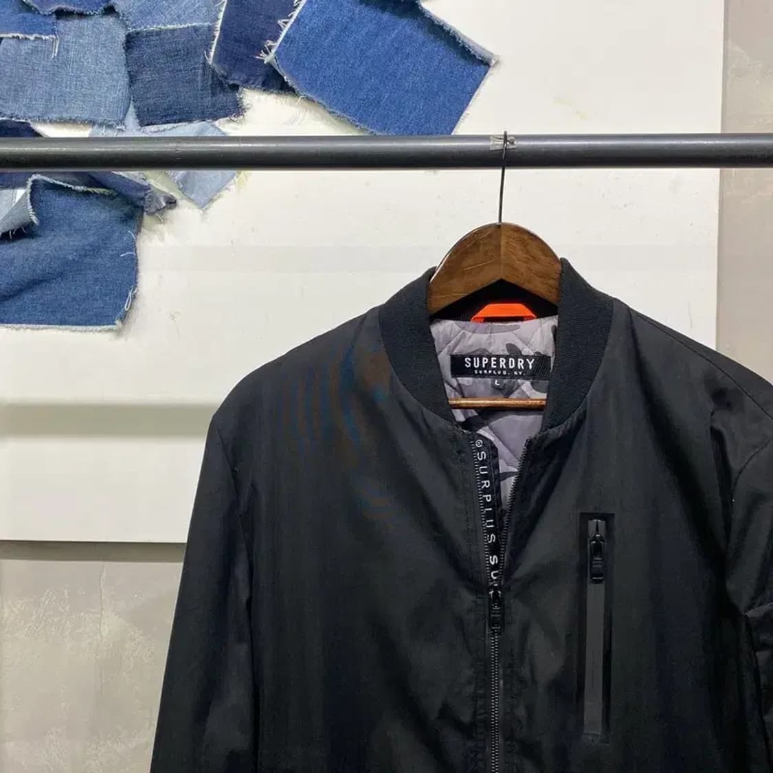 (100) 슈퍼드라이 빈티지 캐주얼 항공 자켓 마원 블루종 상품이미지3