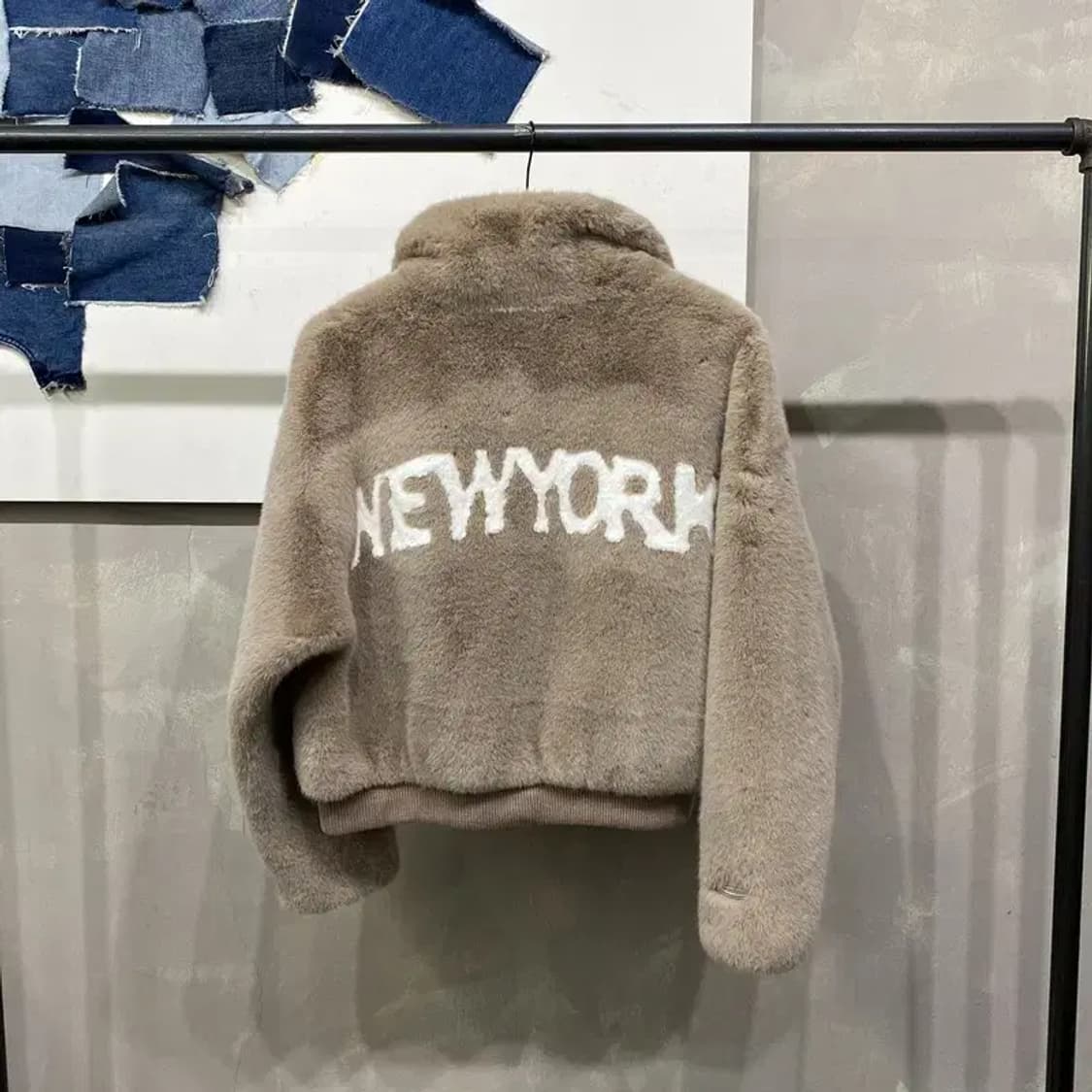 (90) NBA 여성 뉴욕 퍼 크롭 자켓 점퍼 상품이미지4