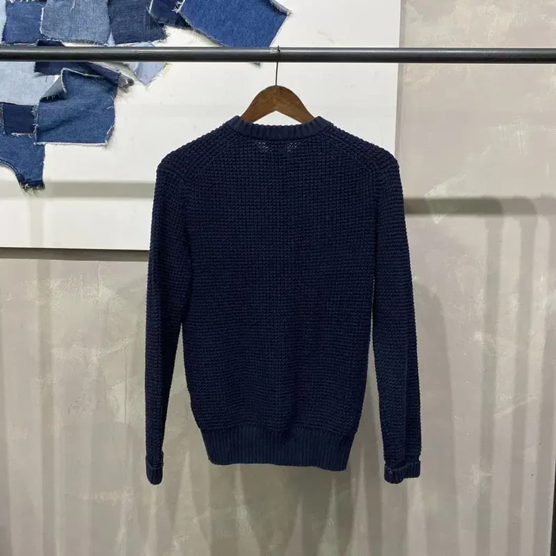 (95) 유니클로 여성 캐주얼 와플 네이비 니트 상품이미지4