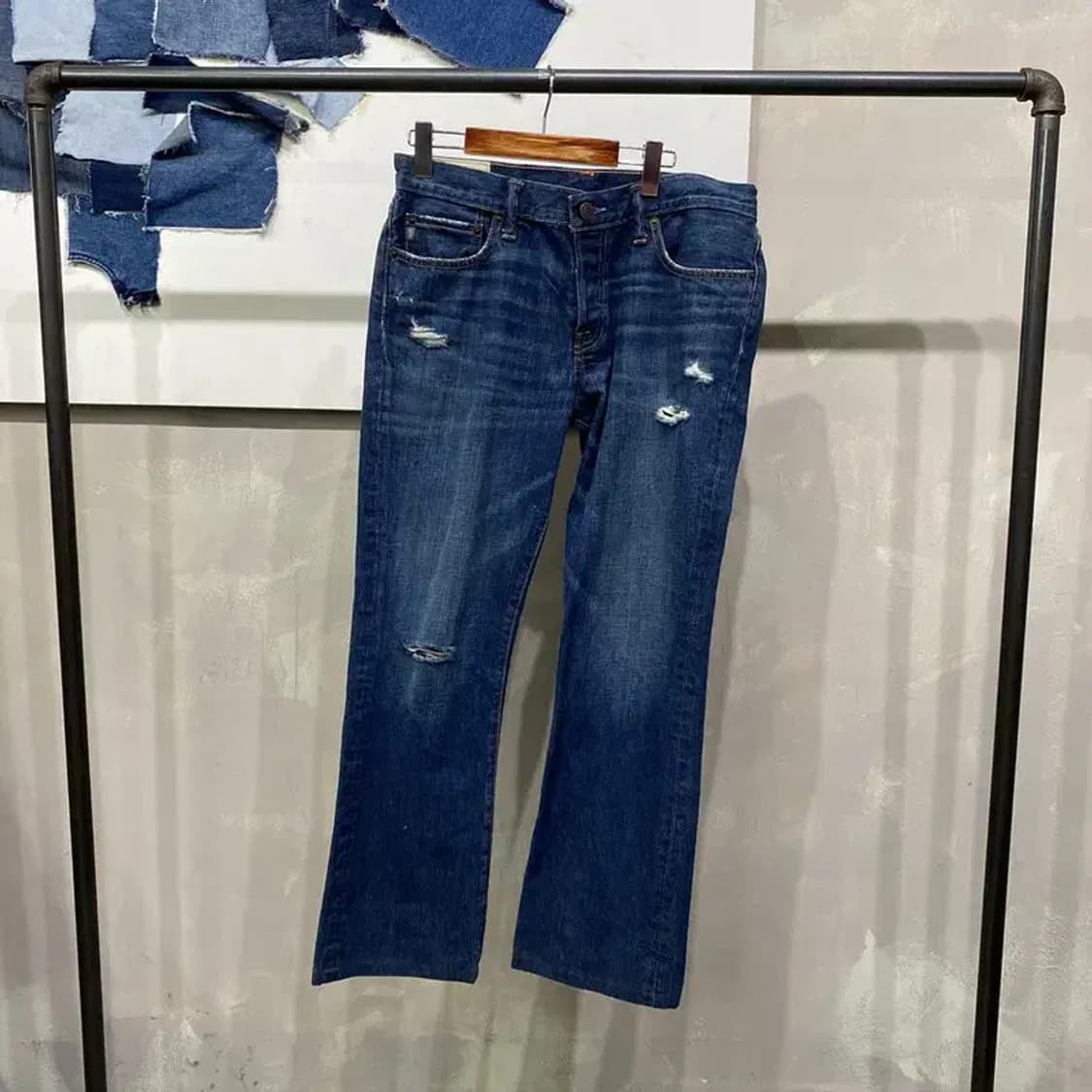 (33인치) 아베크롬비 빈티지 슬림 부츠컷 진청바지 데님팬츠 상품이미지1