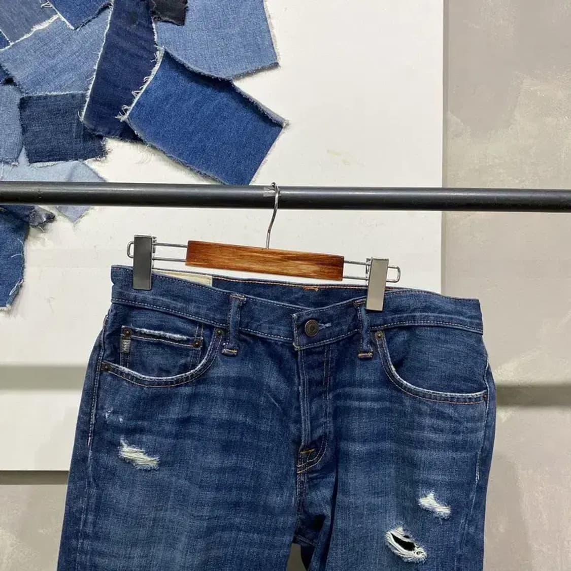 (33인치) 아베크롬비 빈티지 슬림 부츠컷 진청바지 데님팬츠 상품이미지2