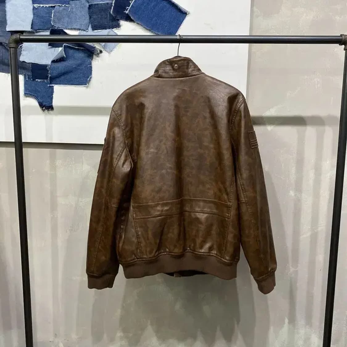 (105) 타미힐피거 빈티지 인조가죽 래더자켓 상품이미지4
