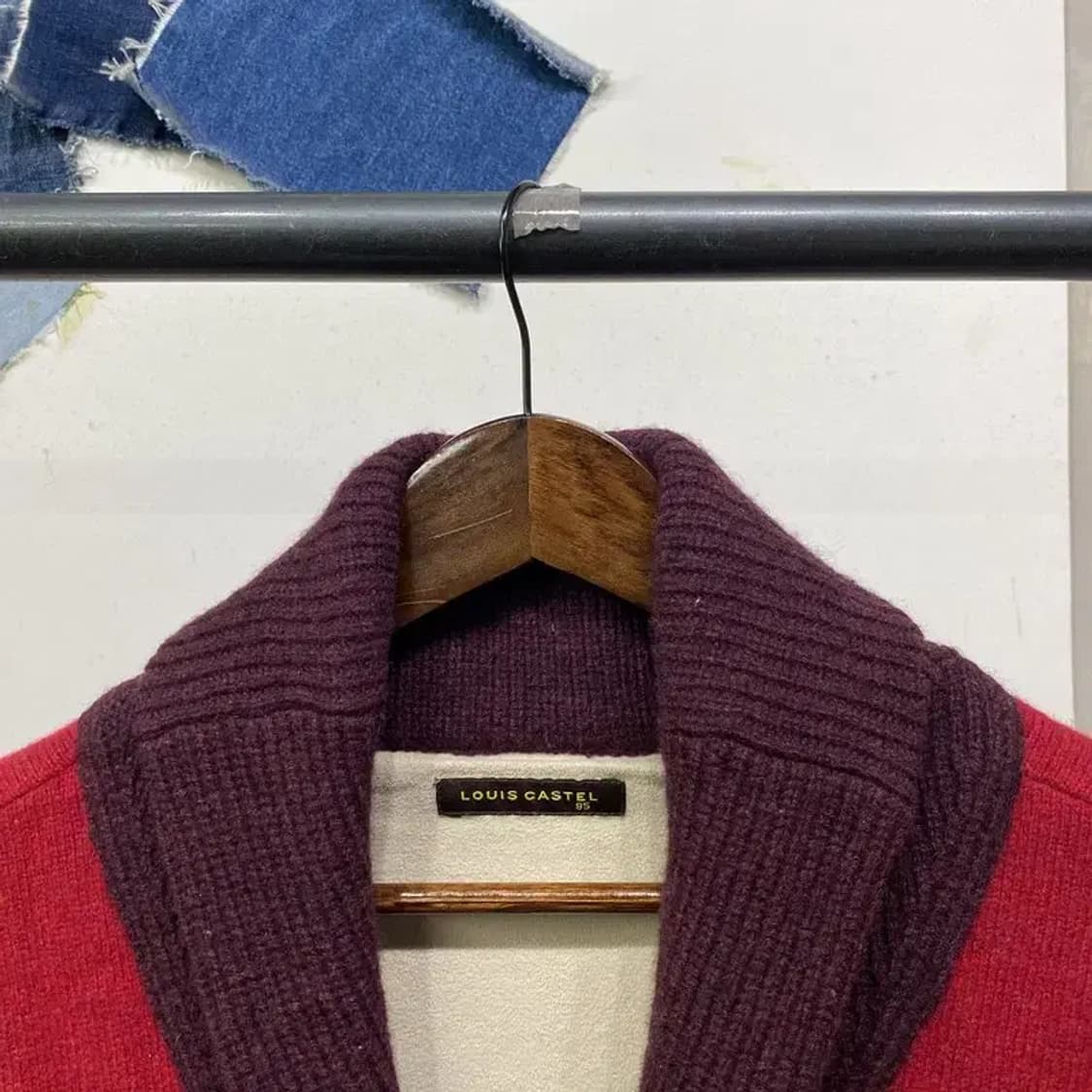 (95) 루이까스텔 캐주얼 골프 자수 니트 숄카라 가디건 상품이미지2