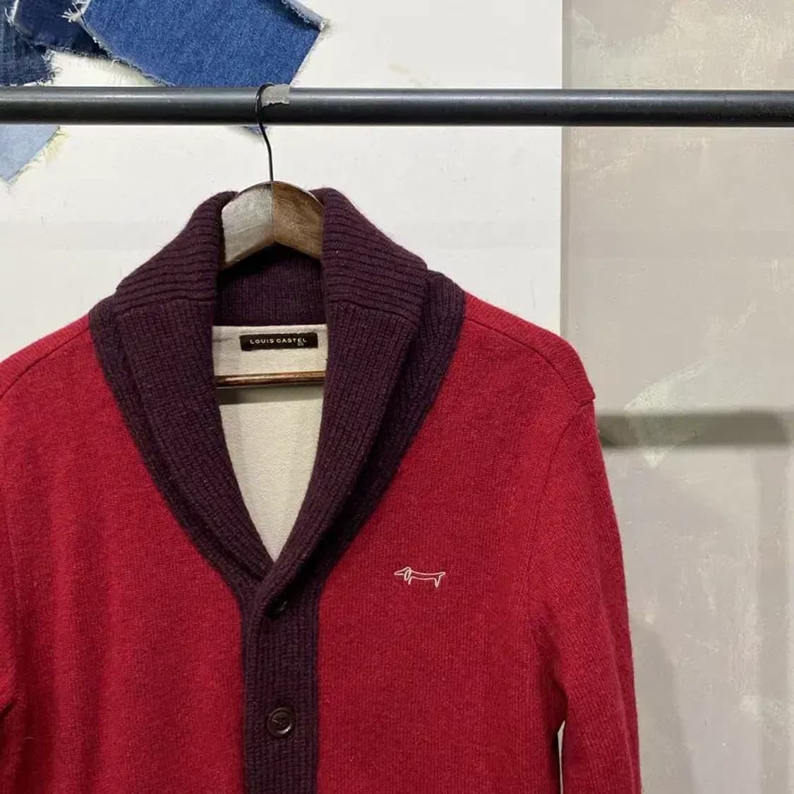 (95) 루이까스텔 캐주얼 골프 자수 니트 숄카라 가디건 상품이미지3