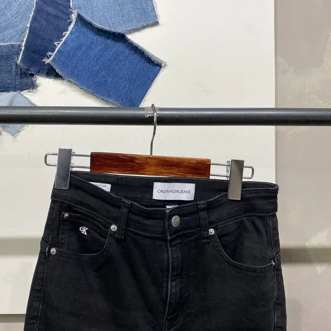 (26인치) 캘빈클라인 CK 여성 스판 블랙진 흑청바지 상품이미지2