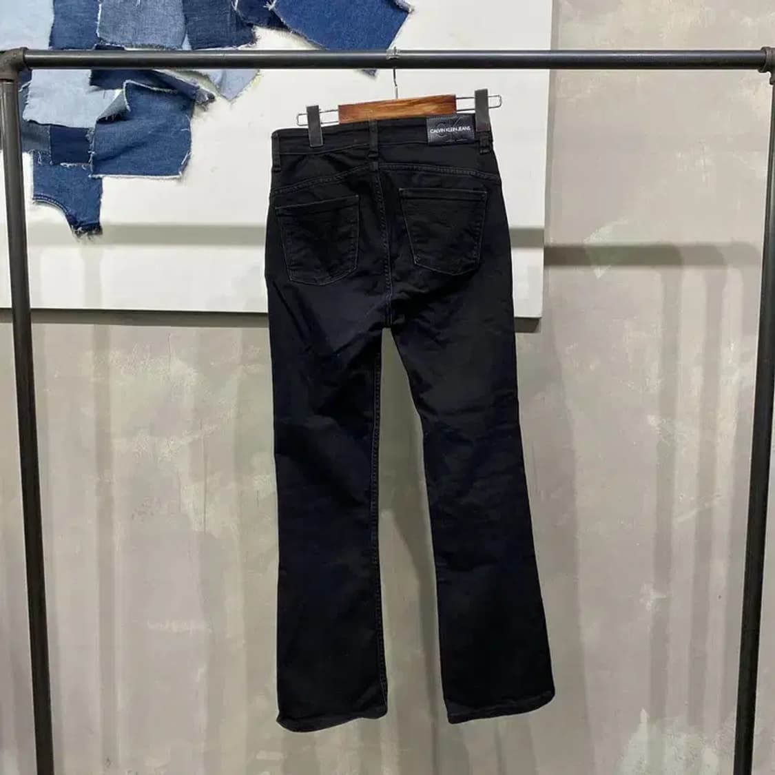 (26인치) 캘빈클라인 CK 여성 스판 블랙진 흑청바지 상품이미지3