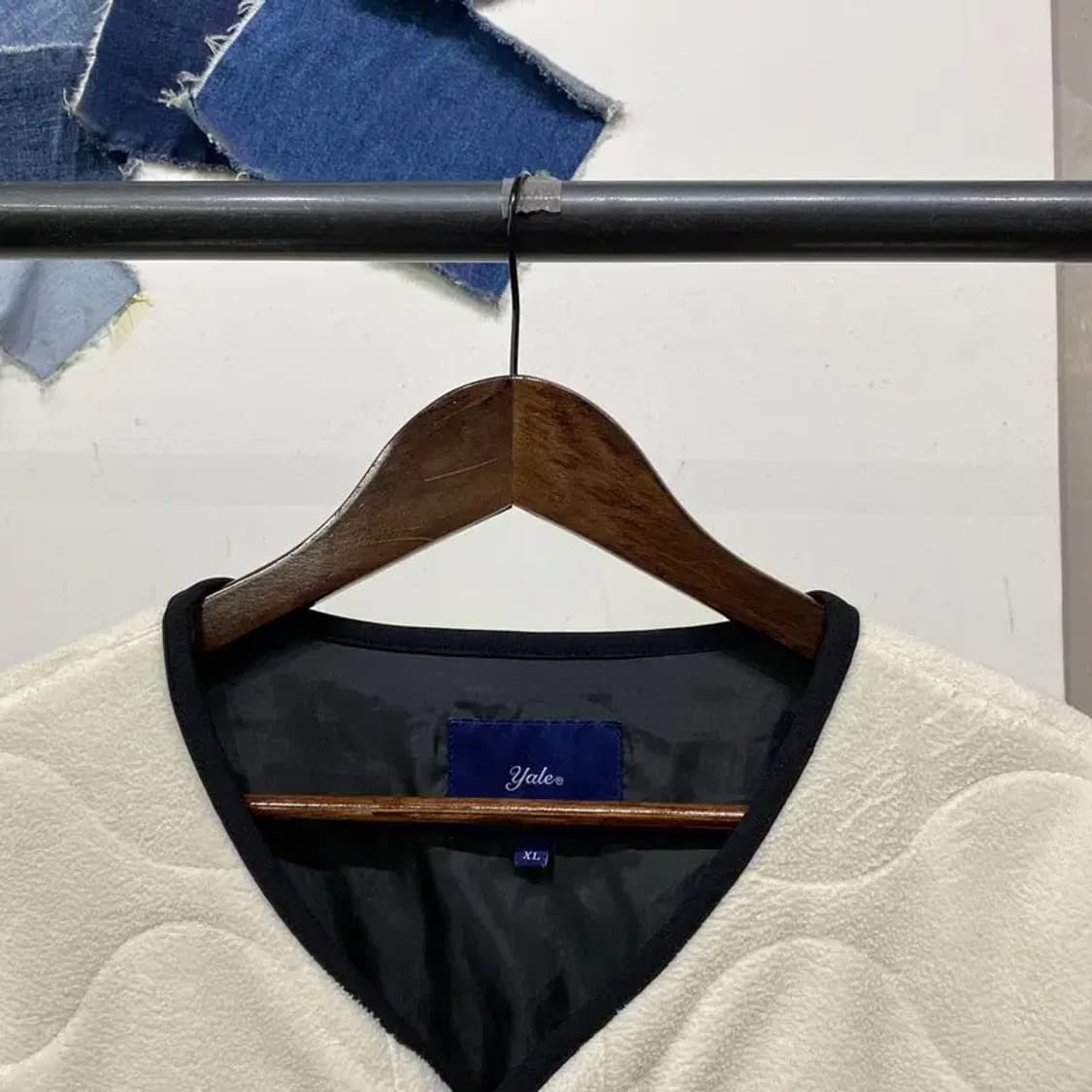 (105) 예일 스트릿 곰돌이 자수 퀼팅 후리스 자켓 상품이미지2