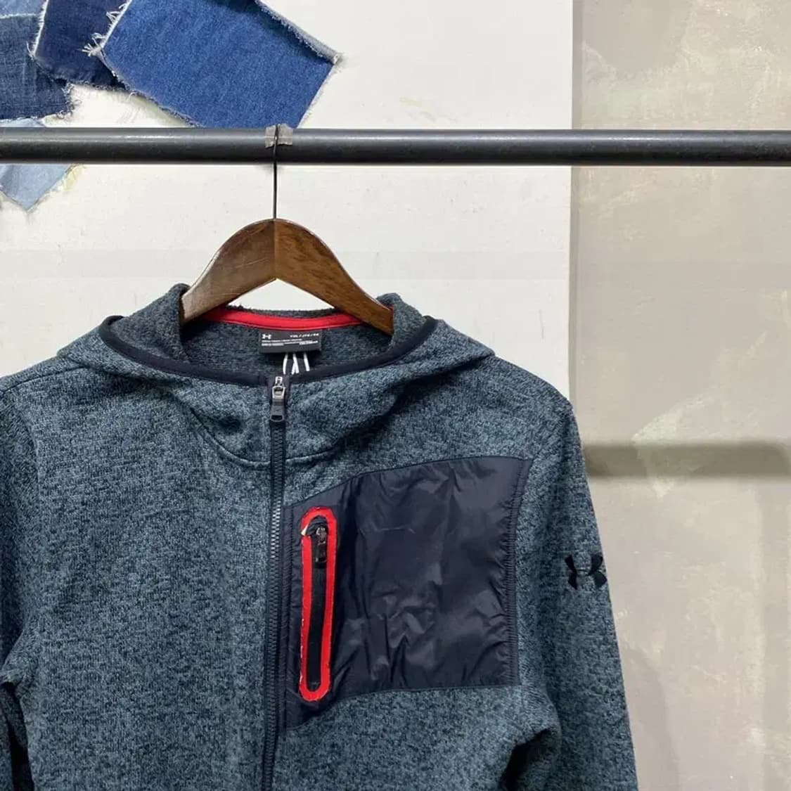 (90) 언더아머 운동 캐주얼 후리스 후드집업 자켓 상품이미지3