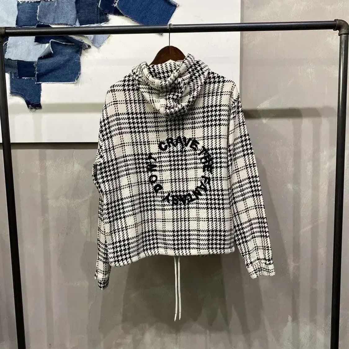 (100) 자라 ZARA 여성 캐주얼 비스코스 체크 후드티 상품이미지4