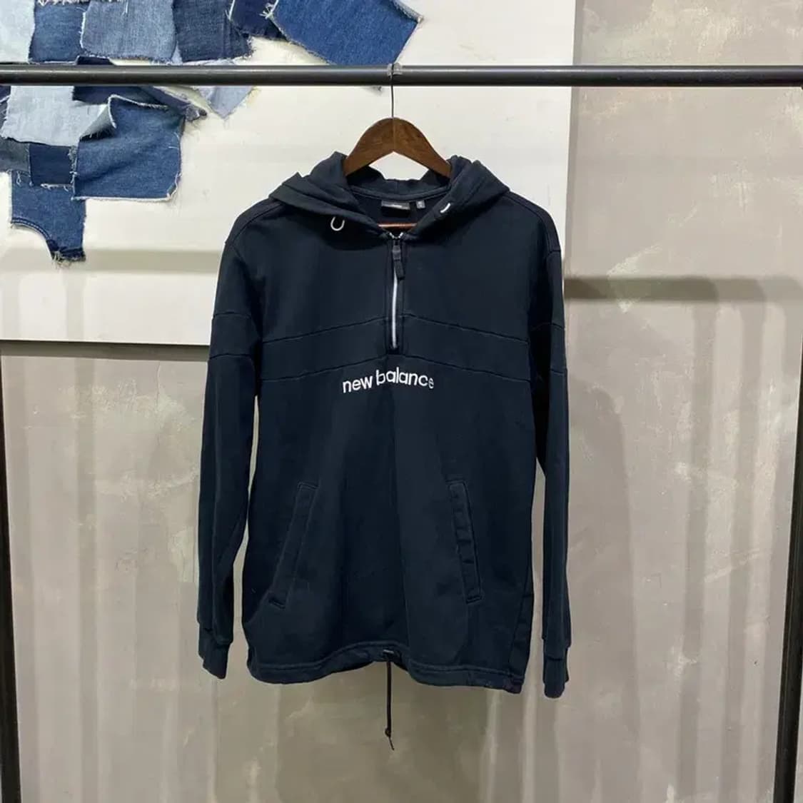 (105) 뉴발란스 캐주얼 자수 반집업 후드티 상품이미지1