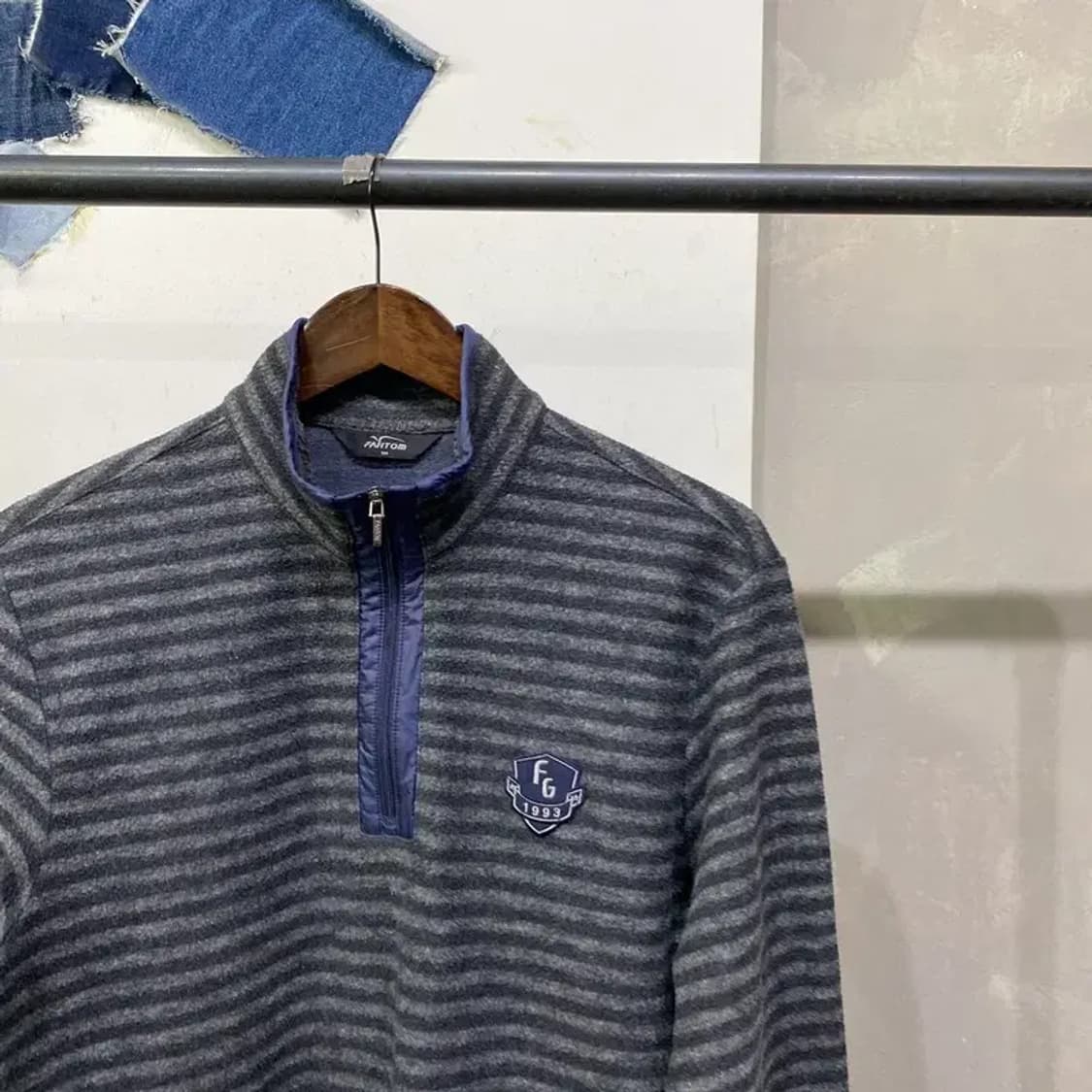 (100) 팬텀 골프 스포츠 스트라이프 반집업 맨투맨 긴팔 티 상품이미지3