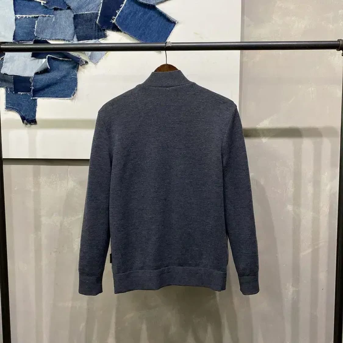 (100) 닥스 캐주얼 클래식 스웨이드 배색 니트 집업 자켓 상품이미지4