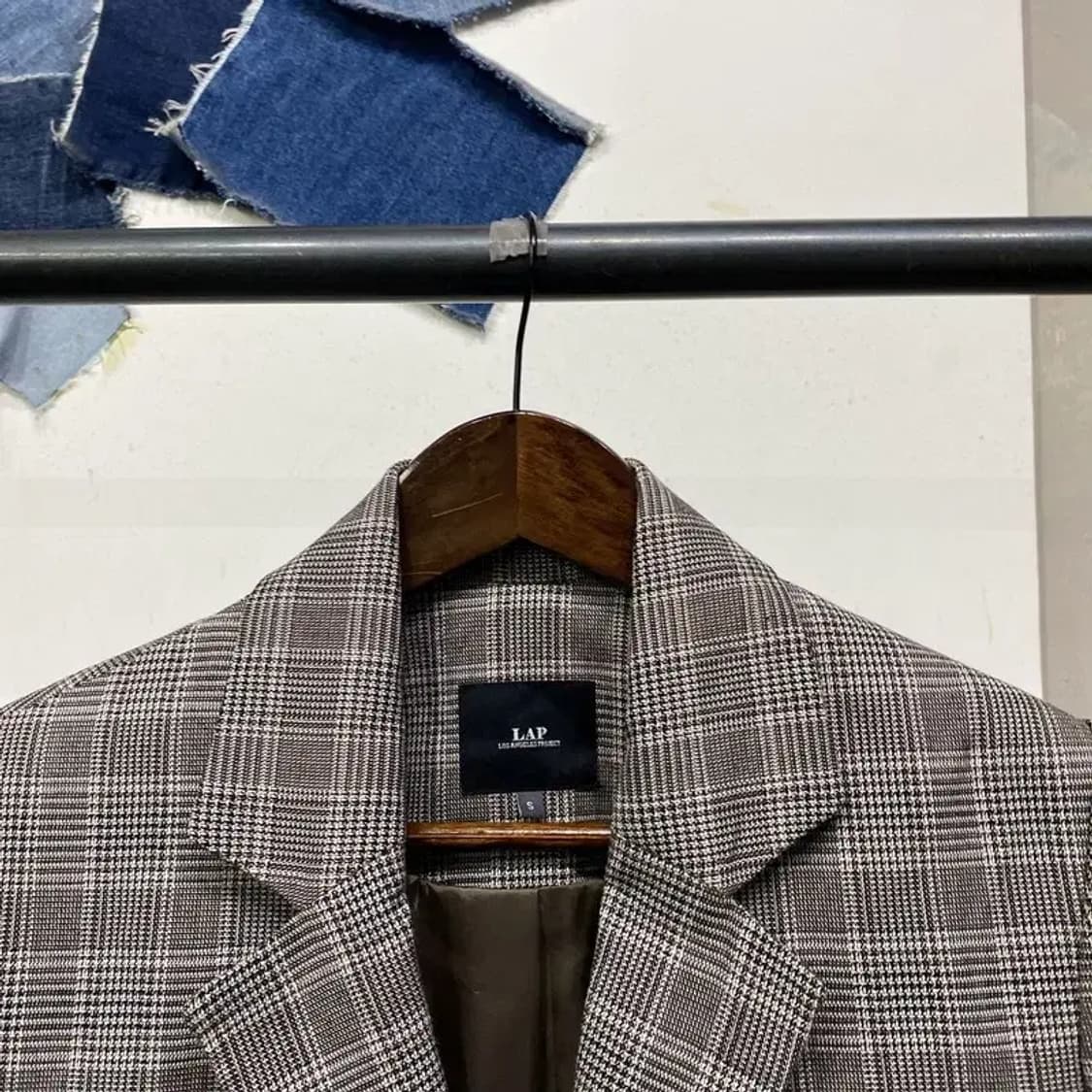 (90) 랩 LAP 여성 캐주얼 체크 하프 블레이저 자켓 상품이미지2