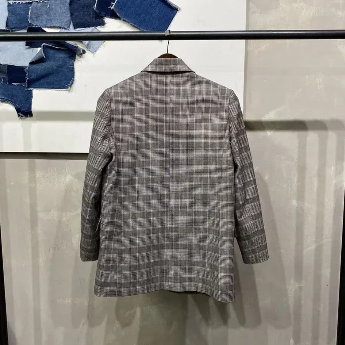 (90) 랩 LAP 여성 캐주얼 체크 하프 블레이저 자켓 상품이미지4