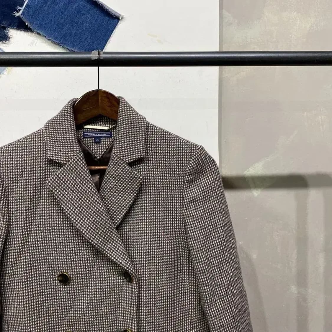 (85) 타미힐피거 여성 캐주얼 체크 모직 더블버튼 롱코트 상품이미지3