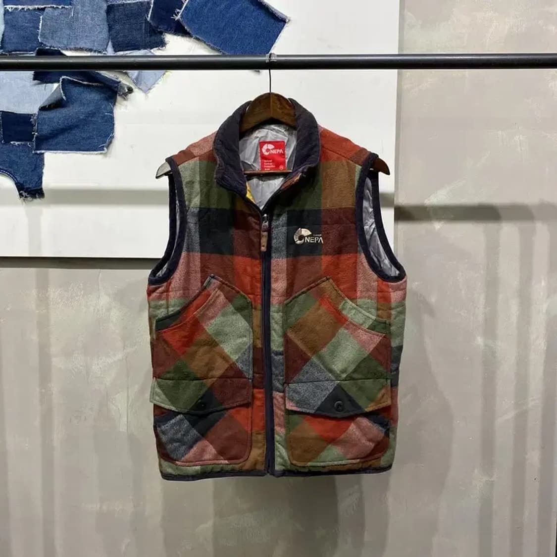 (95) 네파 등산 아웃도어 체크 방풍 조끼 베스트 자켓 상품이미지1