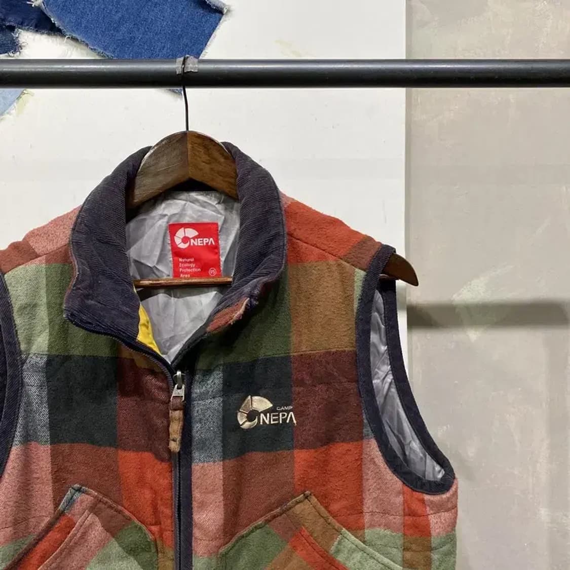 (95) 네파 등산 아웃도어 체크 방풍 조끼 베스트 자켓 상품이미지3