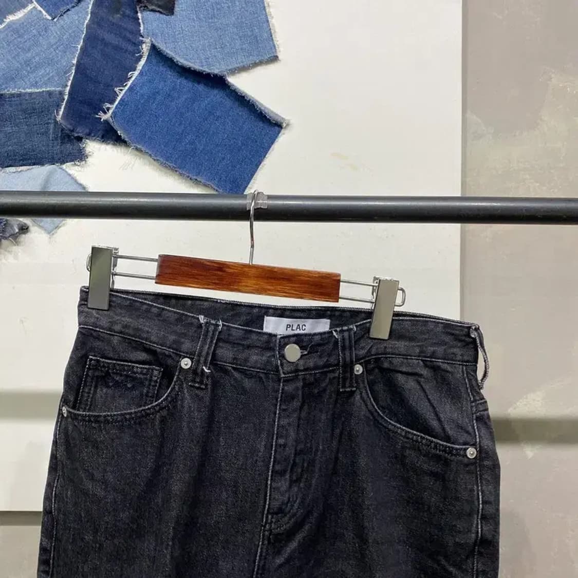 (30인치) 플랙진 캐주얼 흑청바지 블랙진 데님팬츠 상품이미지2