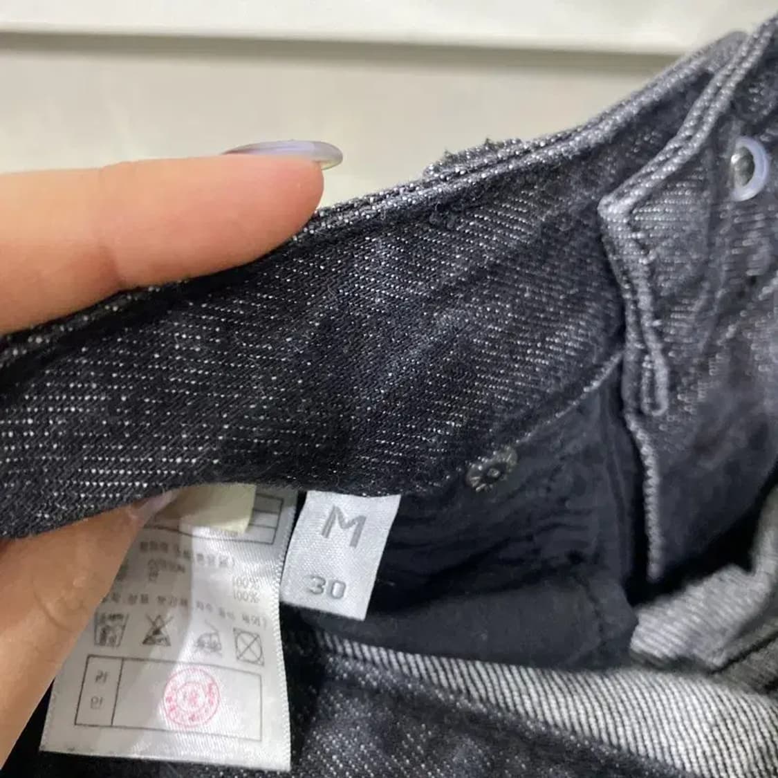 (30인치) 플랙진 캐주얼 흑청바지 블랙진 데님팬츠 상품이미지6