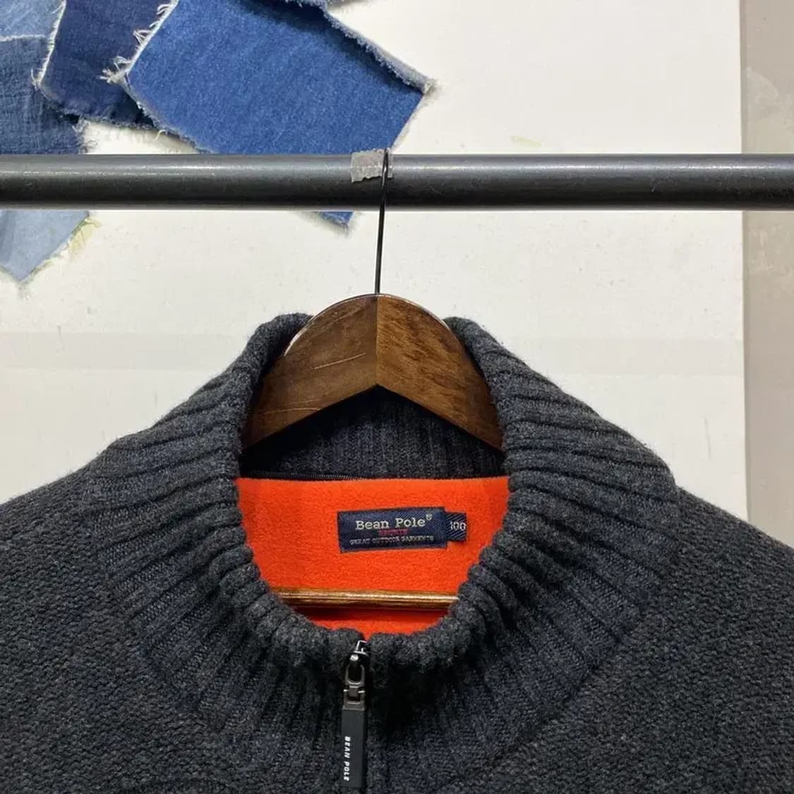 (100) 빈폴 캐주얼 기모 울 니트 집업 점퍼 상품이미지2