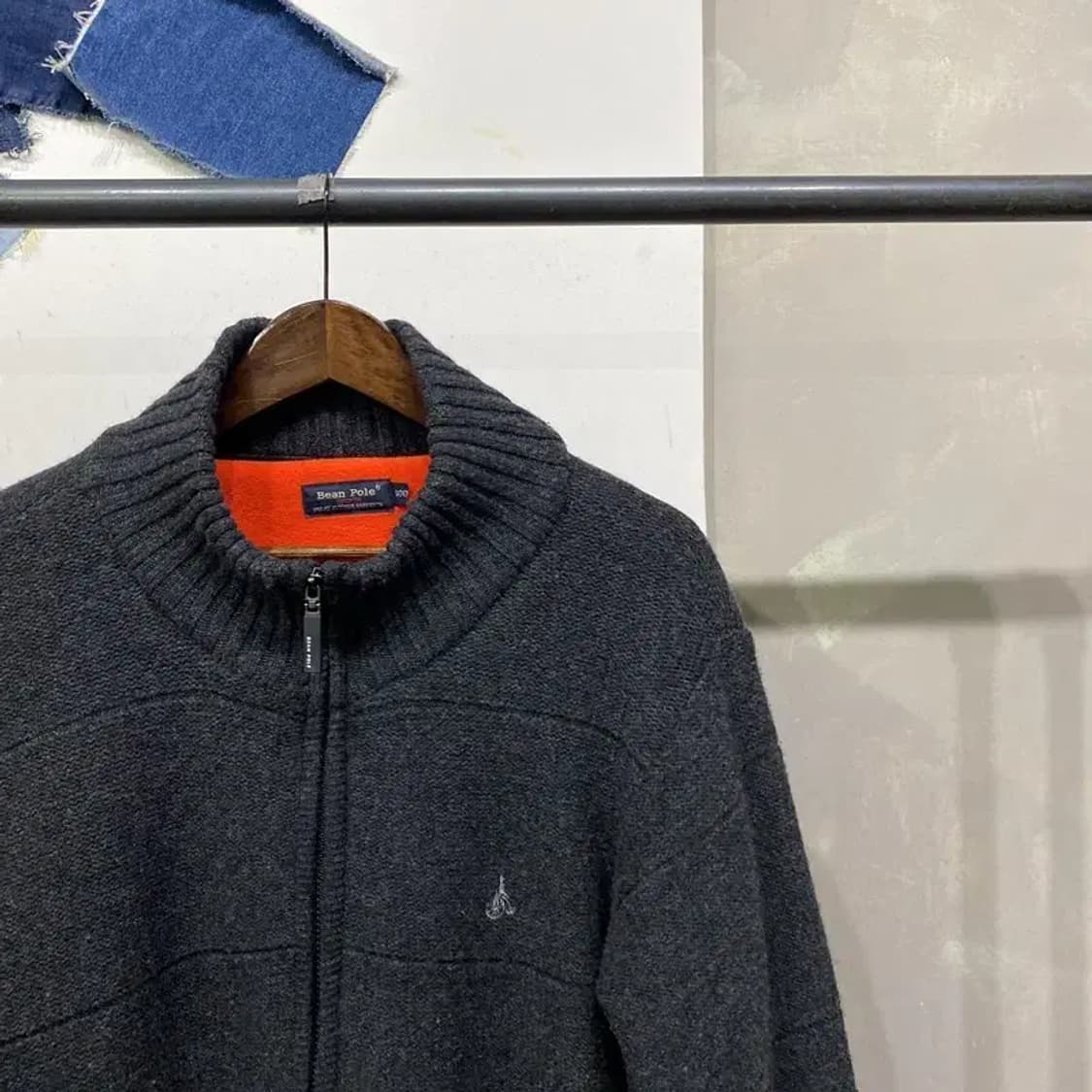 (100) 빈폴 캐주얼 기모 울 니트 집업 점퍼 상품이미지3