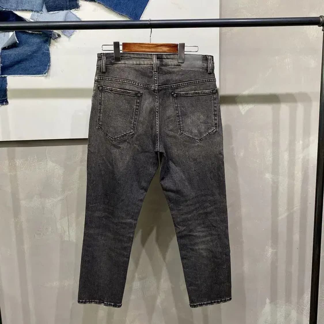 (26인치) 6397 여성 스판 워싱 8부 흑청바지 데님팬츠 상품이미지3