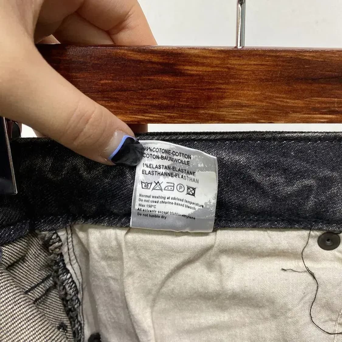 (26인치) 6397 여성 스판 워싱 8부 흑청바지 데님팬츠 상품이미지6