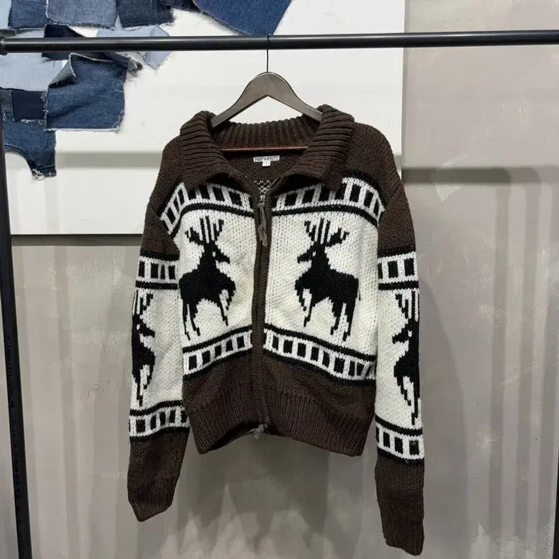 (F) 파르티멘토 여성 코위찬 카라 니트 집업 자켓 상품이미지1