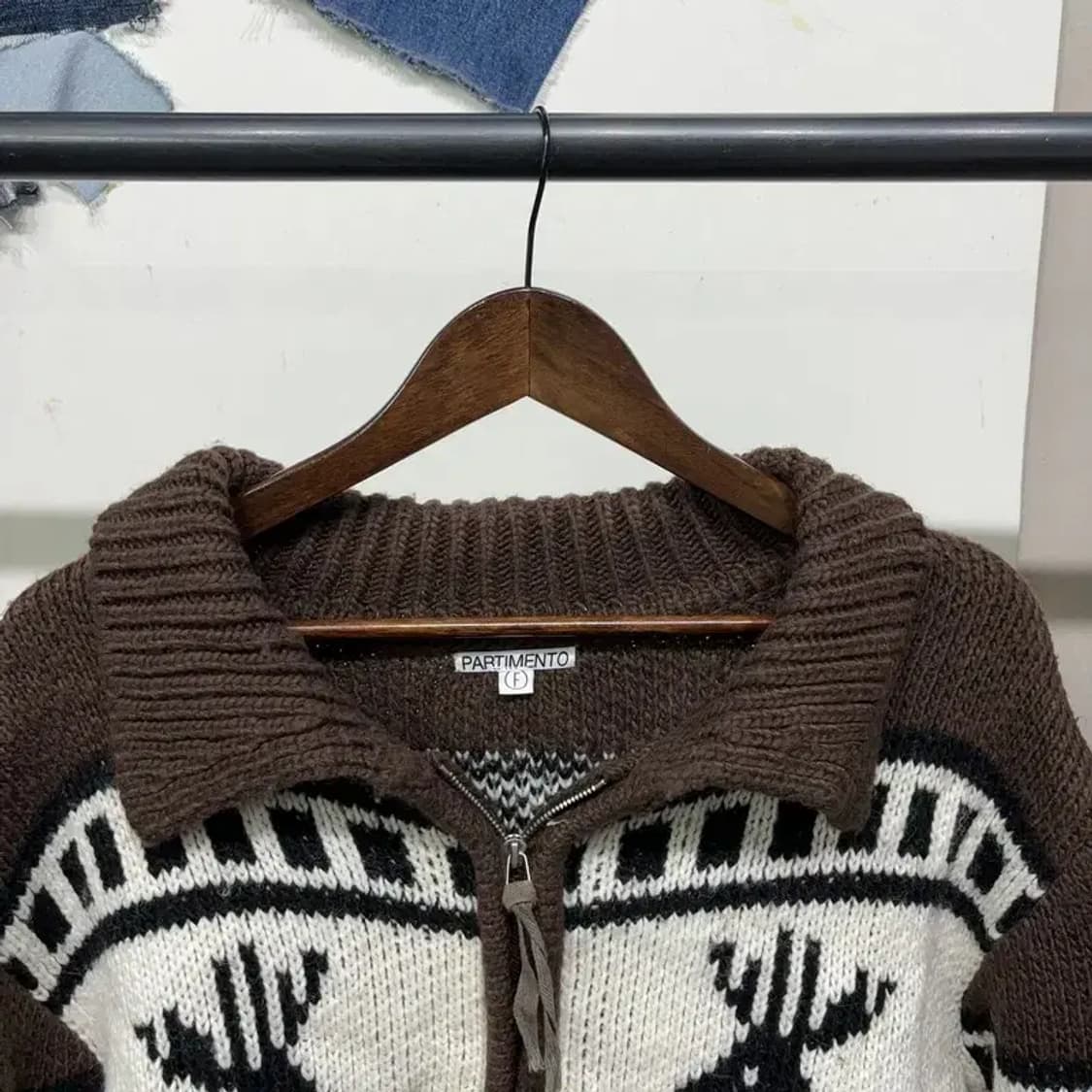 (F) 파르티멘토 여성 코위찬 카라 니트 집업 자켓 상품이미지2