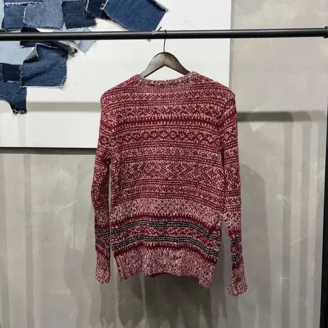 (90) 게스 캐주얼 에스닉 울 브이넥 니트 상품이미지4