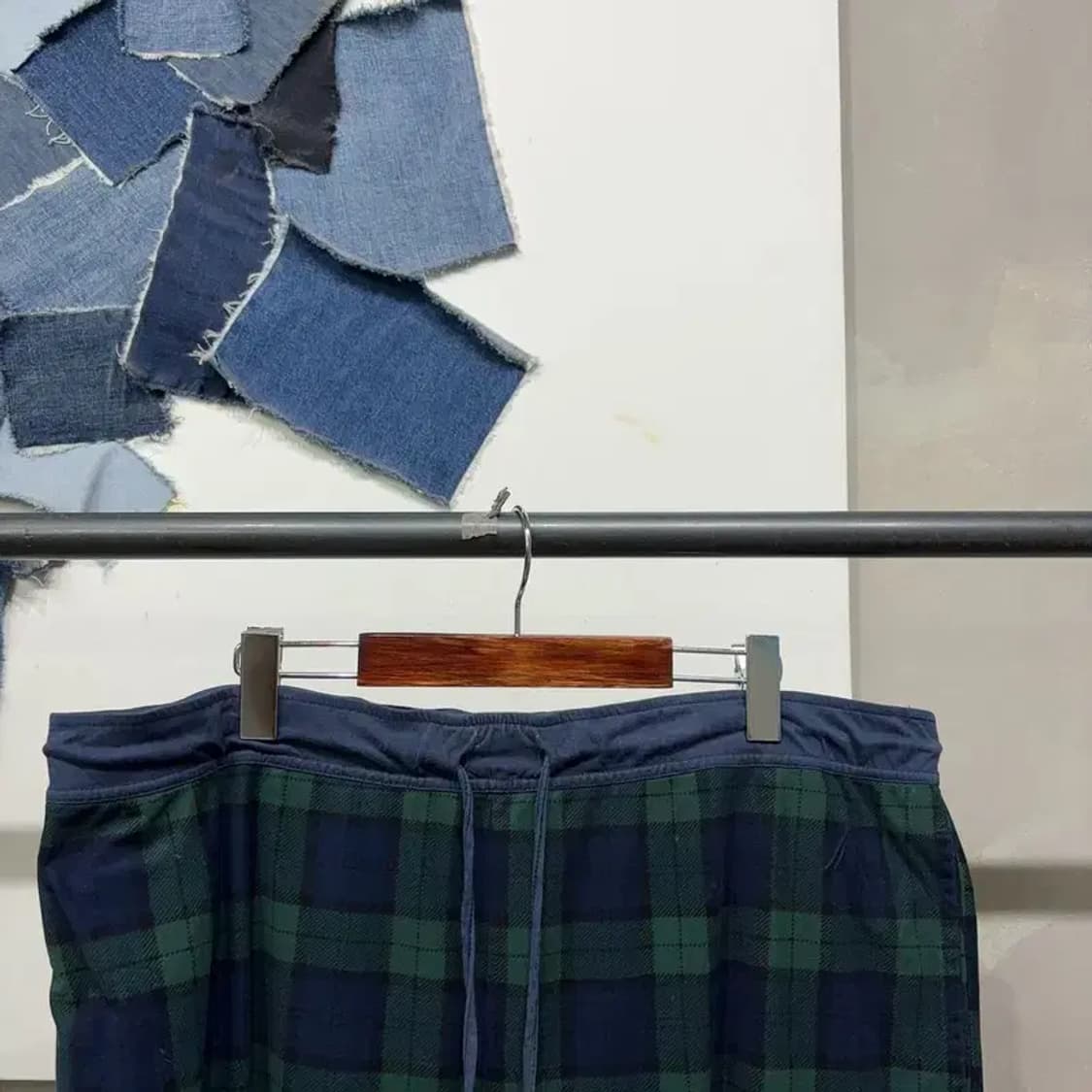 (빅사이즈) 노티카 캐주얼 빅사이즈 체크 밴딩 바지 상품이미지2