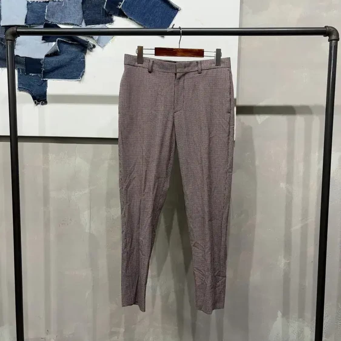 (28인치) 지오송지오 여성 캐주얼 클래식 체크 슬랙스 바지 상품이미지1