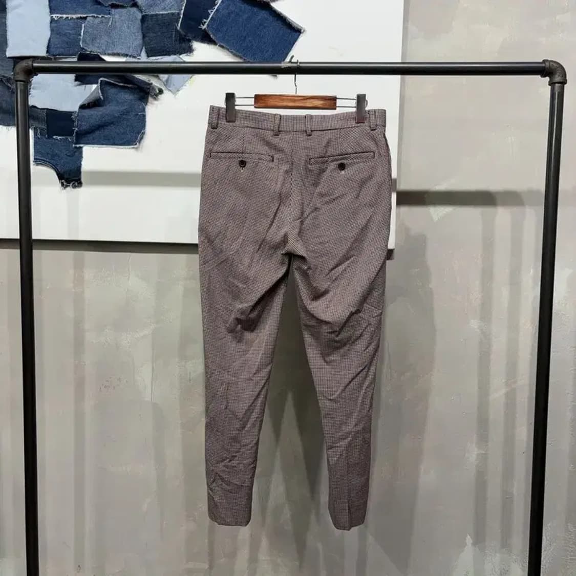 (28인치) 지오송지오 여성 캐주얼 클래식 체크 슬랙스 바지 상품이미지3
