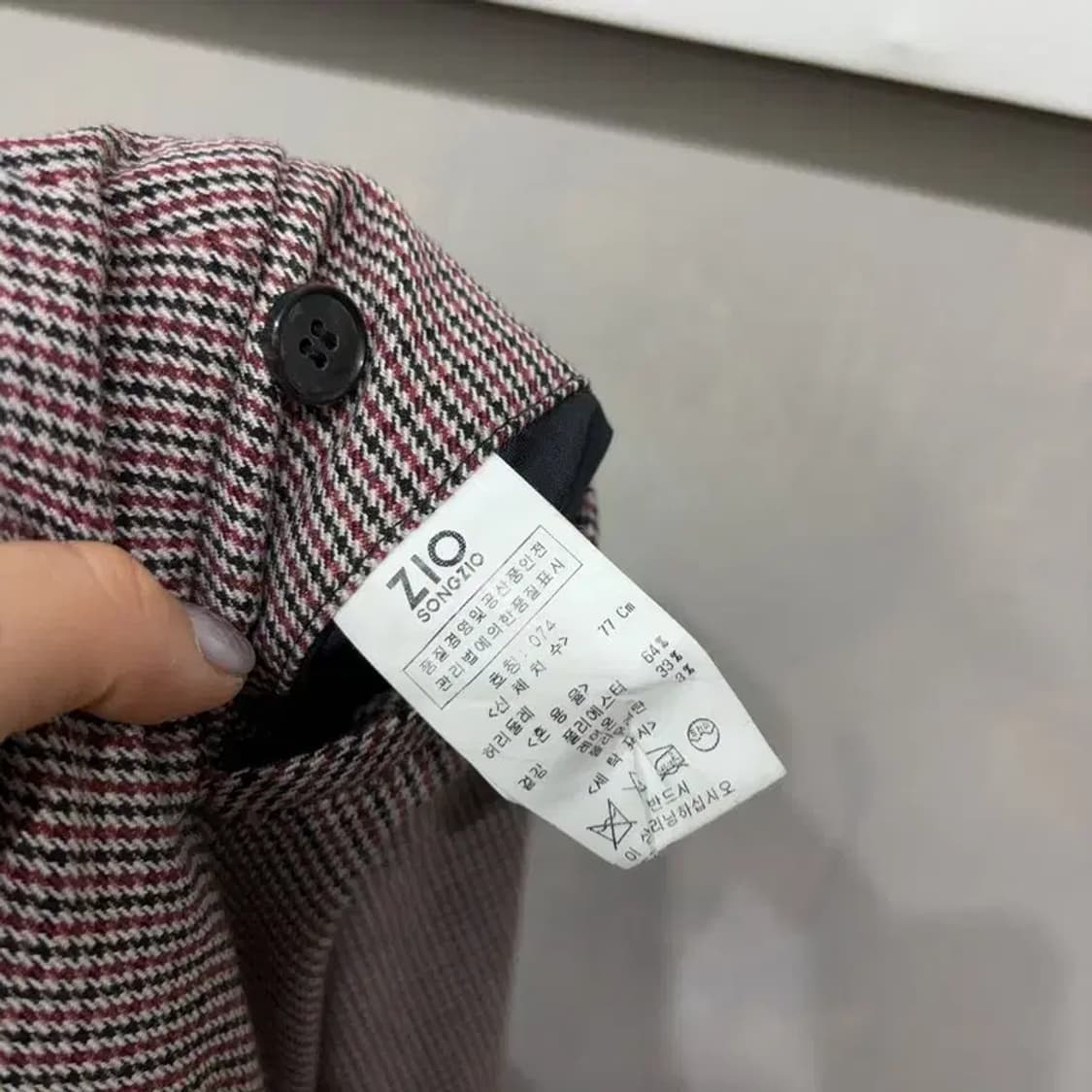 (28인치) 지오송지오 여성 캐주얼 클래식 체크 슬랙스 바지 상품이미지6