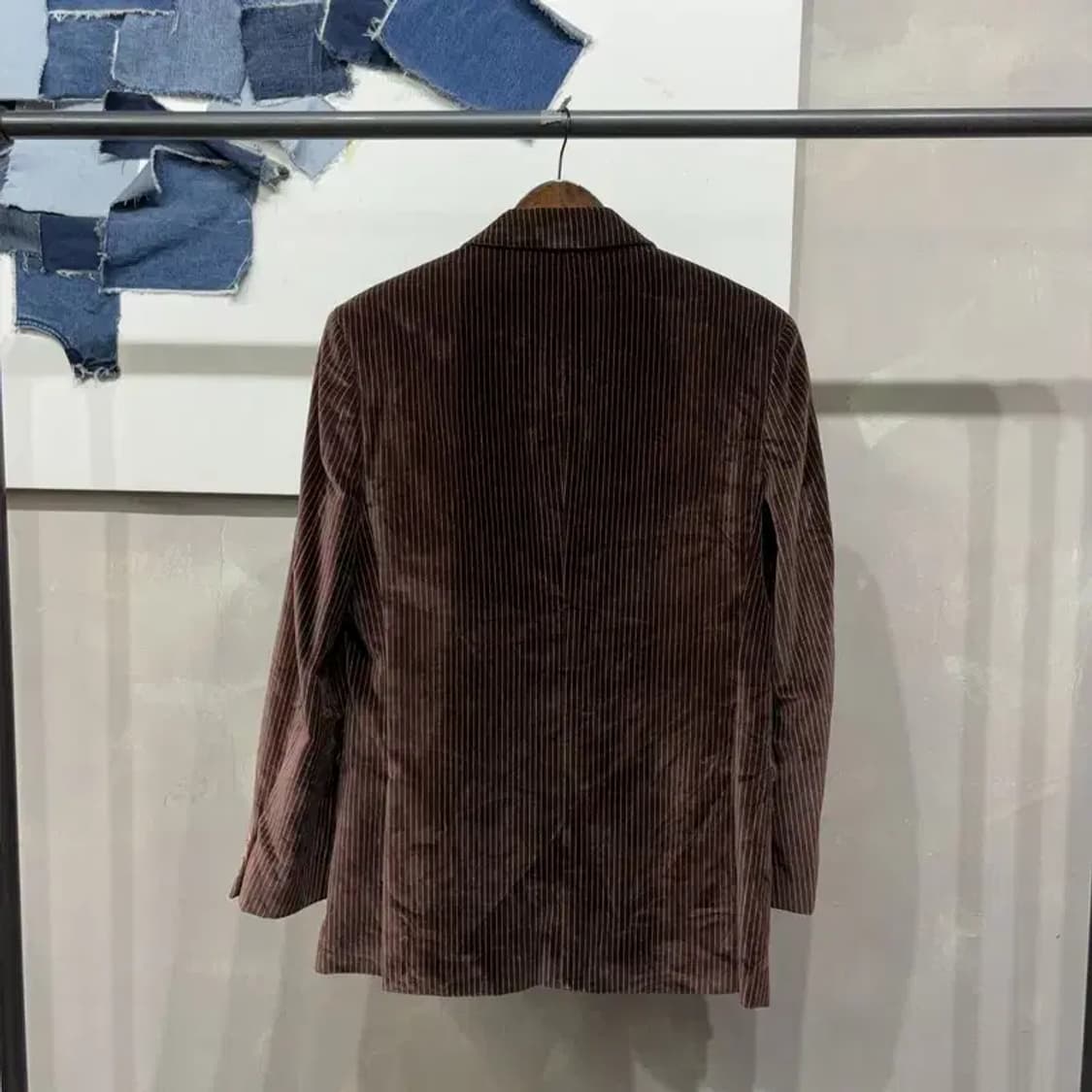 (100) 인터메조 클래식 벨벳 스트라이프 블레이저 자켓 상품이미지4