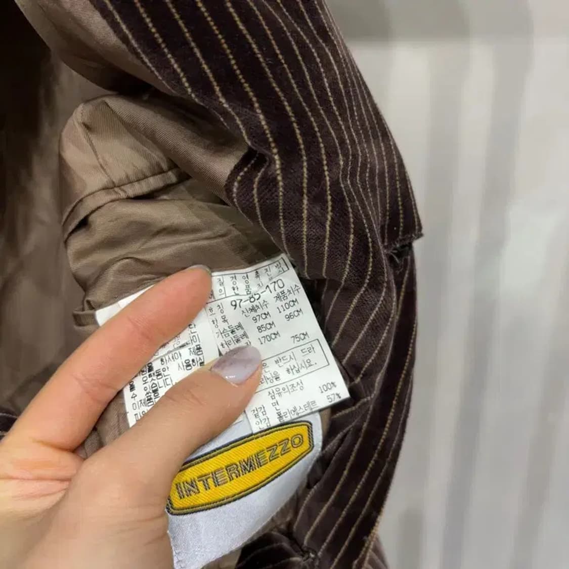 (100) 인터메조 클래식 벨벳 스트라이프 블레이저 자켓 상품이미지5